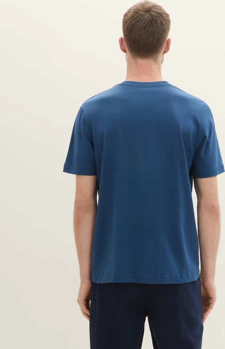 Tom Tailor Logo-Print T-Shirt kurzarm nighttime blue (Herren)