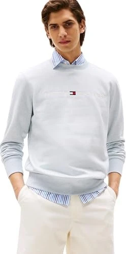 Tommy Hilfiger Rundhals mit Logo Stickerei Sweatshirt medium grey heather (Herren)
