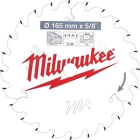 Milwaukee CSB P W ATB Kreissägeblatt 24Z, 165x1.6x15.87mm, 1 Stück