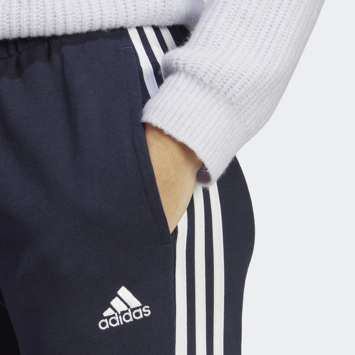 adidas Essentials 3-Streifen French Terry Cuffed Trainingshose lang legend ink/white (Damen)