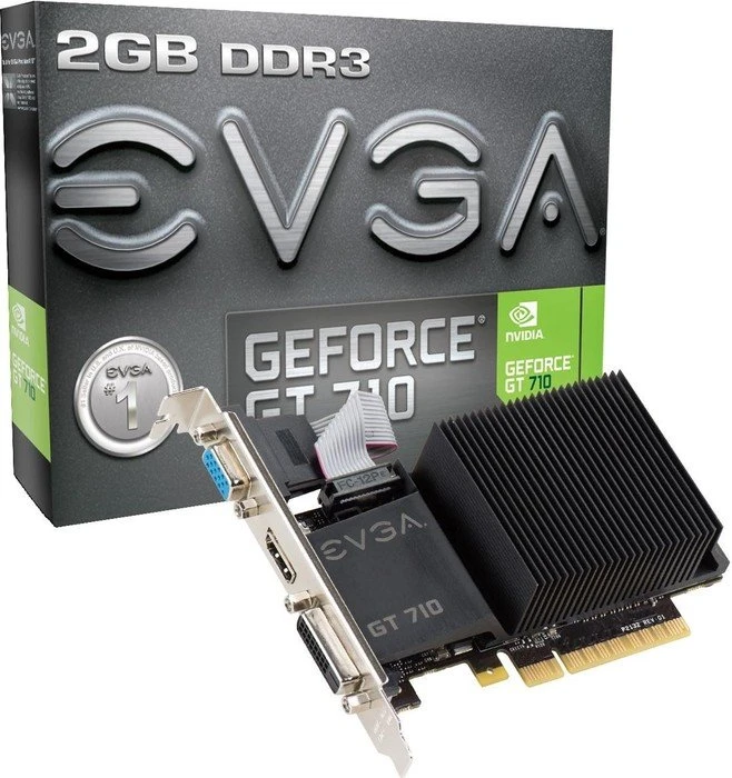 EVGA GeForce GT 710 passiv, 2GB DDR3, VGA, DVI, HDMI
