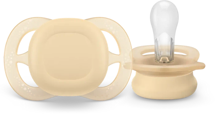 Philips Avent SCF075/01 ultra start Beruhigungsschnuller, 0-2M, Silikon, orange/violett, 2 Stück