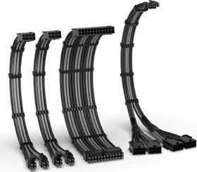 EZDIY-FAB 12VHPWR Cable Kit, 1x 24-Pin, 2x 4/8-Pin ATX, 1x 12VHPWR/4x 8-Pin PCIe, 16AWG, schwarz/grau
