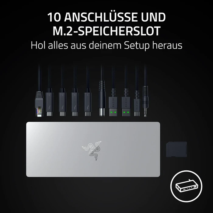 Razer Thunderbolt 5 Dock, weiß, EU, Thunderbolt 5 [Buchse]