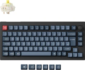 Keychron V1 Max, Carbon Black, LEDs RGB, hot-swap, Gateron Jupiter BANANA, USB/Bluetooth, DE
