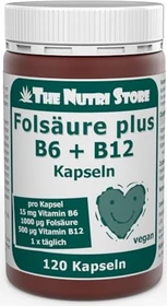 The Nutri Store Folsäure + B12 + B6 Kapseln, 120 Stück
