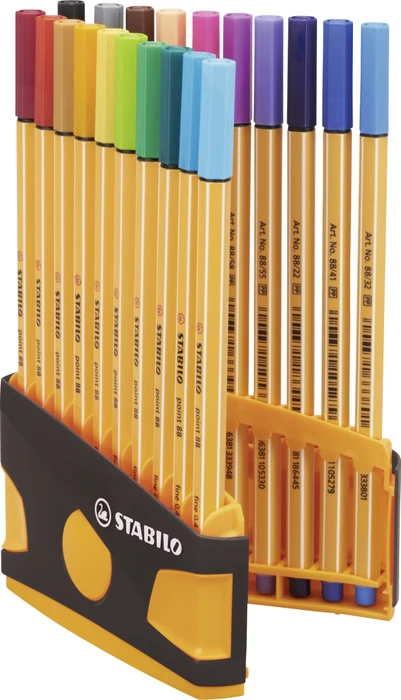 STABILO point 88 Color Parade schwarz/orange sortiert, 20er-Set, Kunststoffetui
