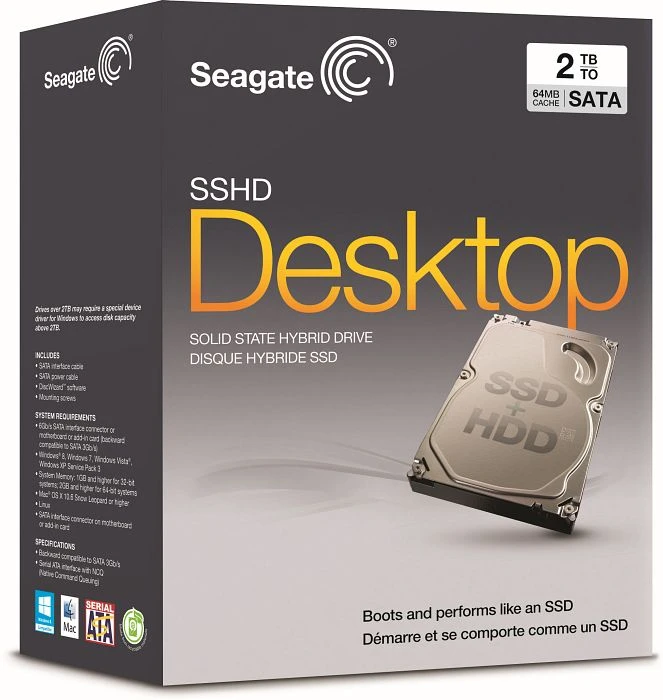 Seagate Desktop SSHD Kit 2TB, 512e / 3.5" / SATA 6Gb/s, retail