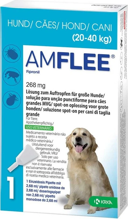 Amflee Spot-On für Hunde 20kg bis 40kg, 2.68ml, 3 Stück