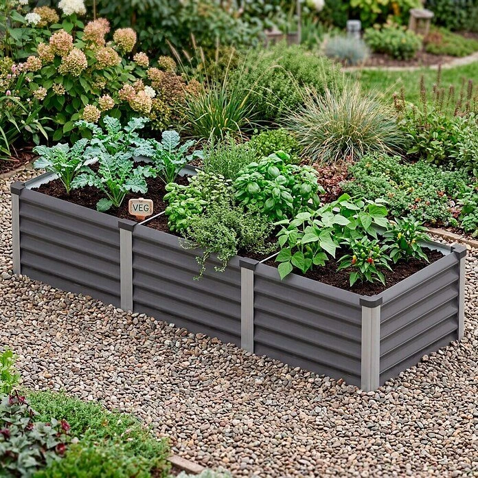 Vitavia Meta In&Out 401 S Hochbeet 185x65cm granit/alu
