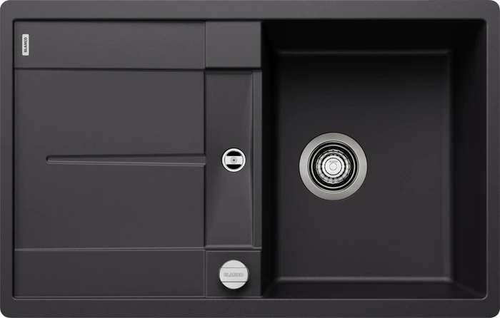 Blanco Metra 45 S-F Einbau Becken reversibel mit Ablauffernbedienung schwarz