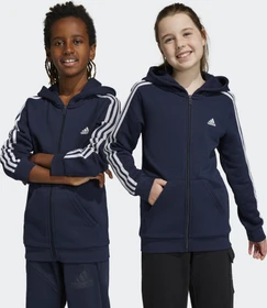 adidas Essentials 3-Streifen Fleece Hoodie legend ink/white (Junior)
