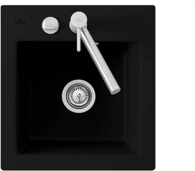 Villeroy & Boch Subway 45 XS Einbau Becken mittig mit Ablauffernbedienung ebony