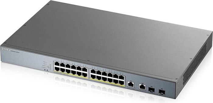 Zyxel GS1350 Rackmount Gigabit Smart Switch, 24x RJ-45, 2x RJ-45/SFP, 375W PoE+