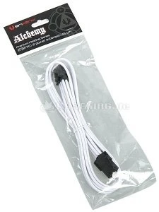 BitFenix Alchemy 6-Pin PCIe Verlängerung 45cm, sleeved weiß/schwarz