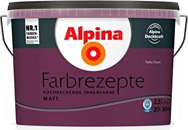 Alpina Farben Farbrezepte Innenfarbe tiefer traum matt, 2.5l