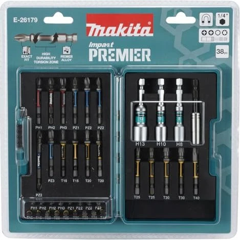 Makita Impact Premier Bitset inkl. Werkzeugbox, 38-tlg.