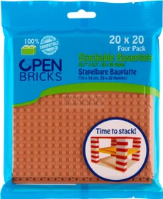 Open Bricks Stapelbare Bauplatte 20x20 Four Pack hellbraun