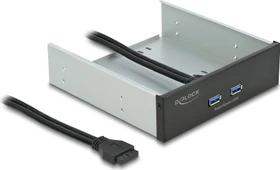 DeLOCK 5.25" USB Frontpanel, 2x USB 3.0 19-Pin Stecksockel [Stecker] (61005)