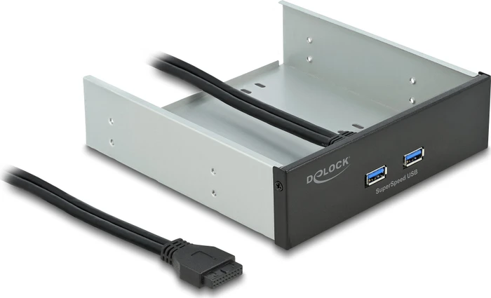 DeLOCK 5.25" USB Frontpanel, 2x USB 3.0 19-Pin Stecksockel [Stecker]