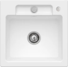 Villeroy & Boch Siluet 50 S flat flächenbündig Becken mittig mit Ablauffernbedienung stone white