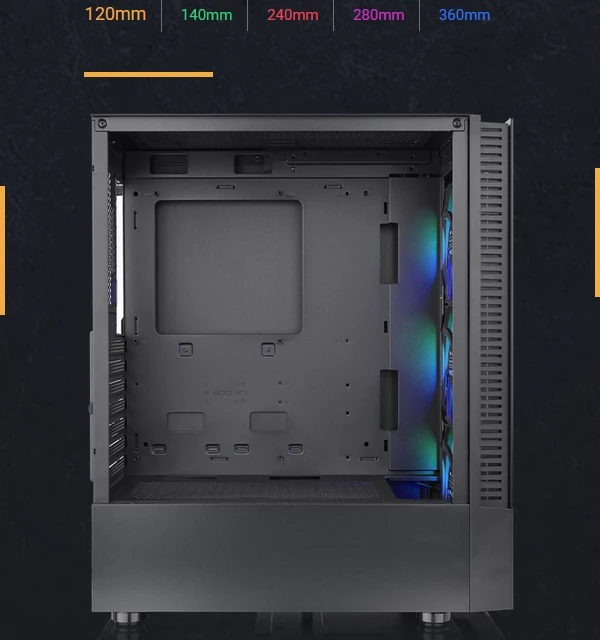 Thermaltake View 200 TG ARGB, schwarz, Glasfenster