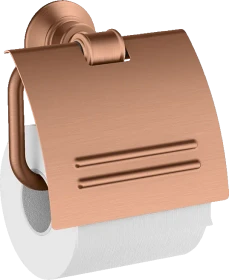 Hansgrohe AXOR Montreux Toilettenpapierhalter mit Deckel brushed red gold