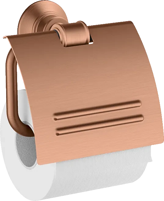 Hansgrohe AXOR Montreux Toilettenpapierhalter mit Deckel brushed red gold