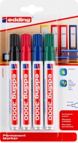 edding 3000 Permanentmarker sortiert, 4er-Set
