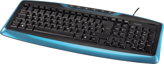 Hama K410 Media Keyboard blau, USB