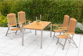 Merxx Keros Gartenmöbel-Set natur/silber, 5-tlg.
