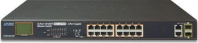 Planet FGSW Rackmount Switch, 16x RJ-45, 2x RJ-45/SFP, 300W PoE+ (FGSW-1822VHP)