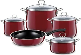 Riess Emaille Nouvelle Kochgeschirr-Set rosso, 5-tlg.
