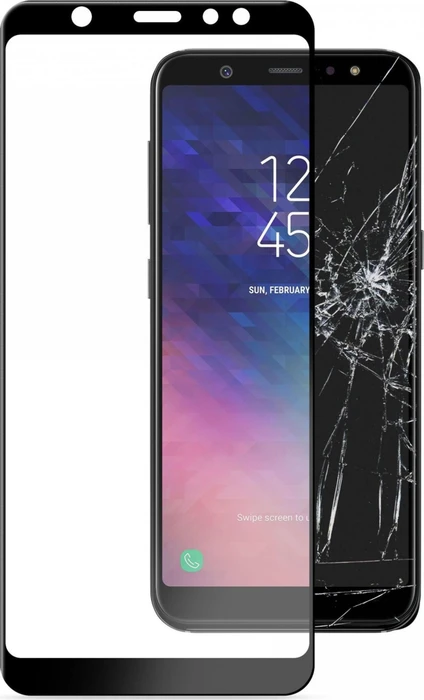 Cellularline Second Glass Capsule für Samsung Galaxy A6+ (2018) schwarz