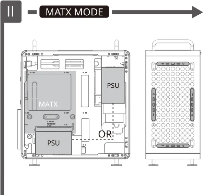 Cooler Master Qube 540 Moonstone, grau, Glasfenster