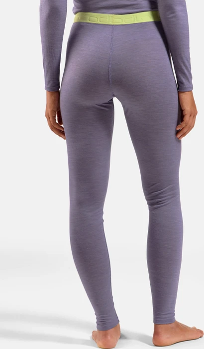 Odlo Natural Performance Wool 150 Base Layer Hose lang gray ridge melange/shadow lime (Damen)
