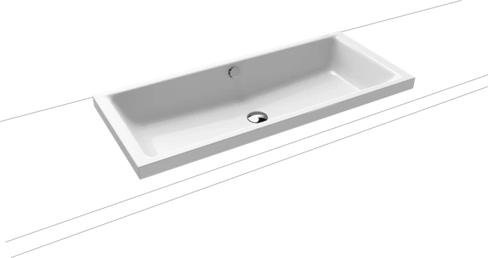 Kaldewei Puro S 3174 Aufsatzwaschtisch 90x38.5x40cm, Perl-Effekt, ohne Hahnloch, alpinweiß matt (909006003711)