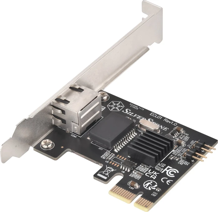 SilverStone ECL01 2.5G PCI-Express-Netzwerkkarte LAN-Adapter, RJ-45, PCIe 2.0 x1