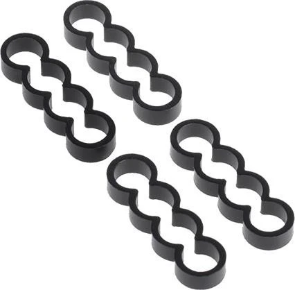 Alphacool Eiskamm Alu X4 Flat Kabelkamm 4mm, schwarz, 4er-Pack
