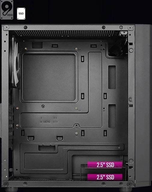 AeroCool Hexform, inkl. 3x Lüfter, Lüfter LED RGB, Glasfenster