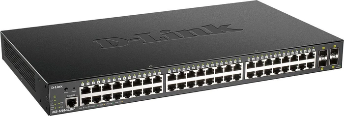 D-Link DGS-1250 Rackmount Gigabit Smart Switch, 48x RJ-45, 4x SFP+, 370W PoE+