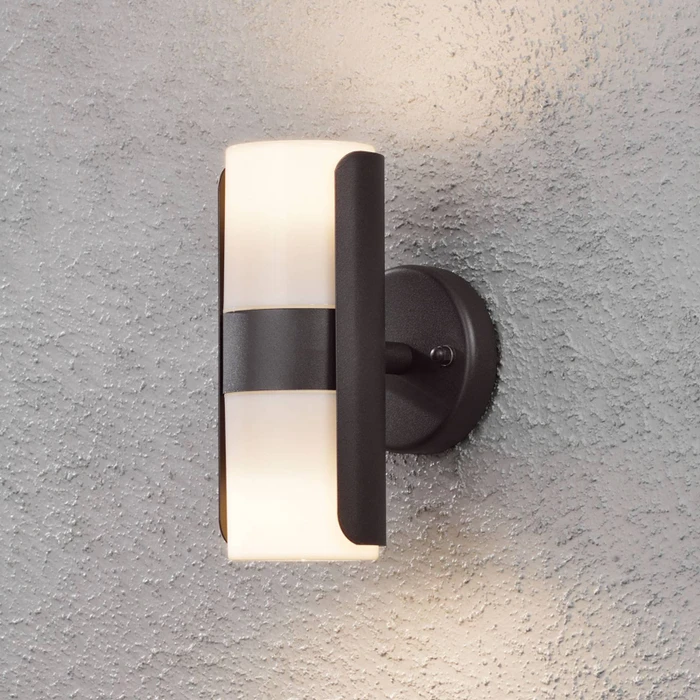 Konstsmide Modena GU10 7W 7.5cm Wandleuchte 2-flammig schwarz