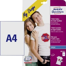 Avery-Zweckform helle Textilien Transferfolie weiß, A4, 5 Blatt