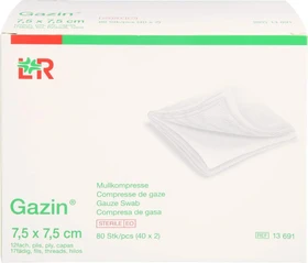 Lohmann & Rauscher Gazin Mullkompresse steril 12-fach, 7.5 x 7.5cm, 80 Stück (40x 2 Stück)