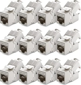 deleyCON Keystone Modul RJ-45 Buchse via Verlegekabel, Cat7, STP, 12er-Pack