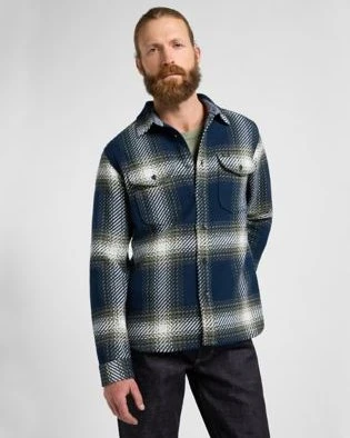 Lee 101 Heritage Workwear Relaxed Hemd langarm green navy plaid (Herren)