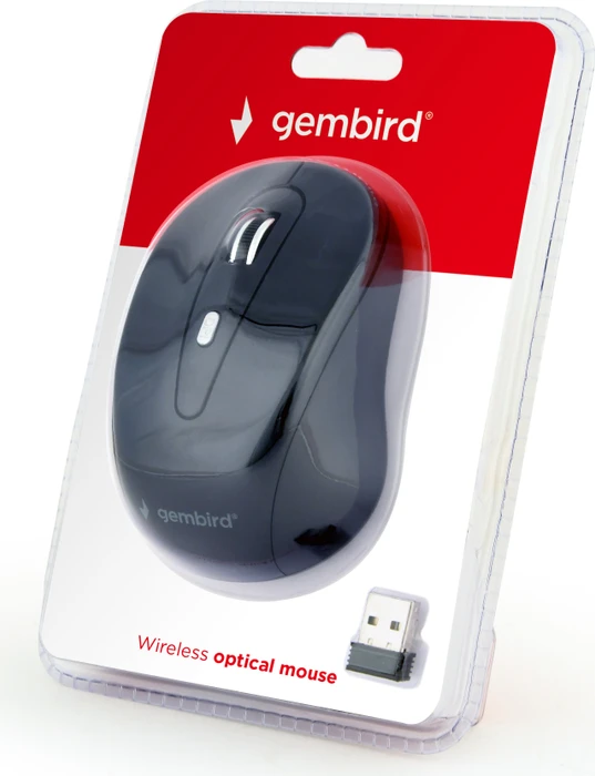 Gembird Wireless Optical Mouse 6B-01 schwarz, USB