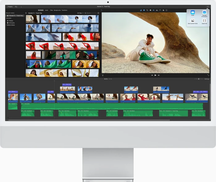 Apple iMac 24", silber, M1 - 8 Core CPU / 7 Core GPU, 8GB RAM, 256GB SSD, US [2021]