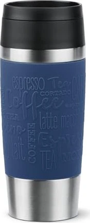 Emsa Travel Mug Classic Coffee and Tea Isolierbecher 360ml dunkelblau