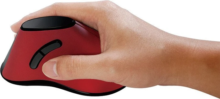 Typhoon Wireless Ergonomic Vertical Mouse, rot, USB